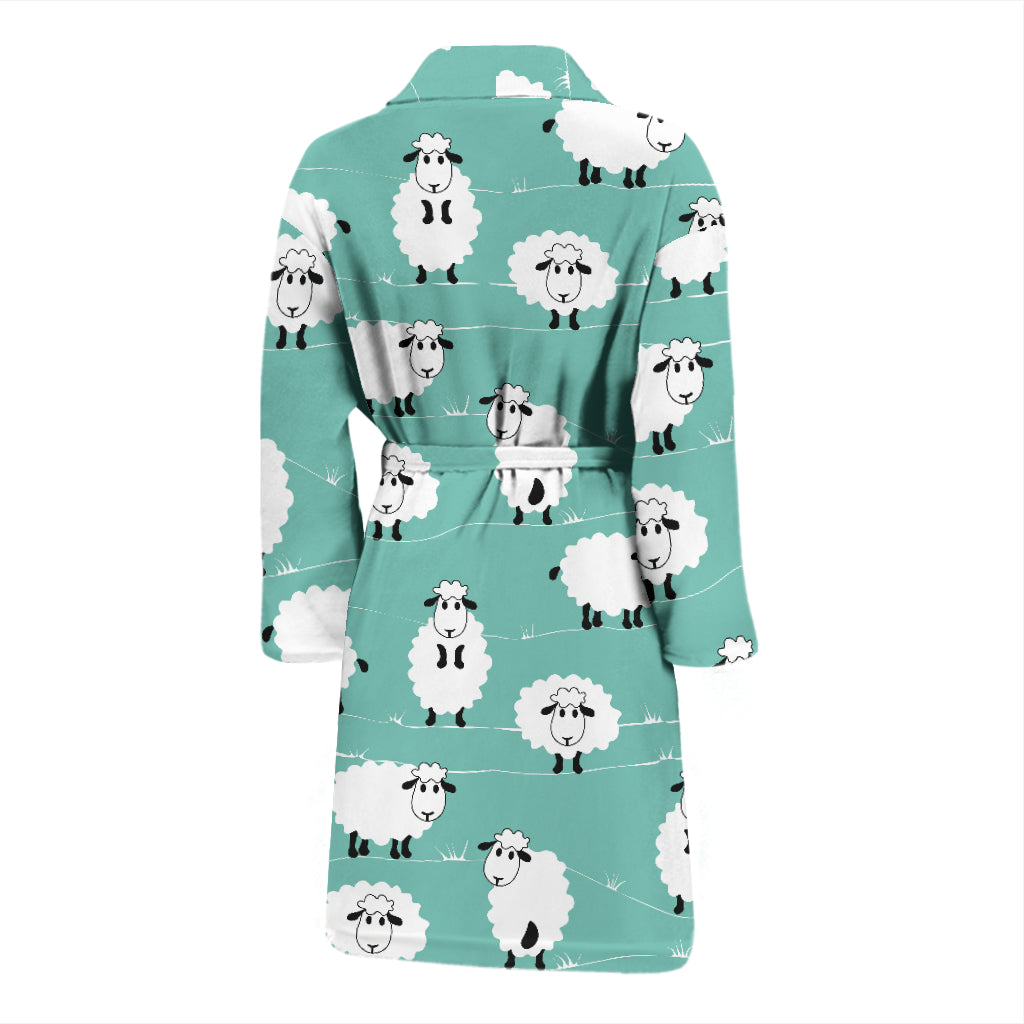 Sheep Print Design LKS404 Men Bathrobe