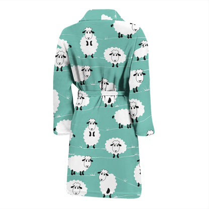 Sheep Print Design LKS404 Men Bathrobe