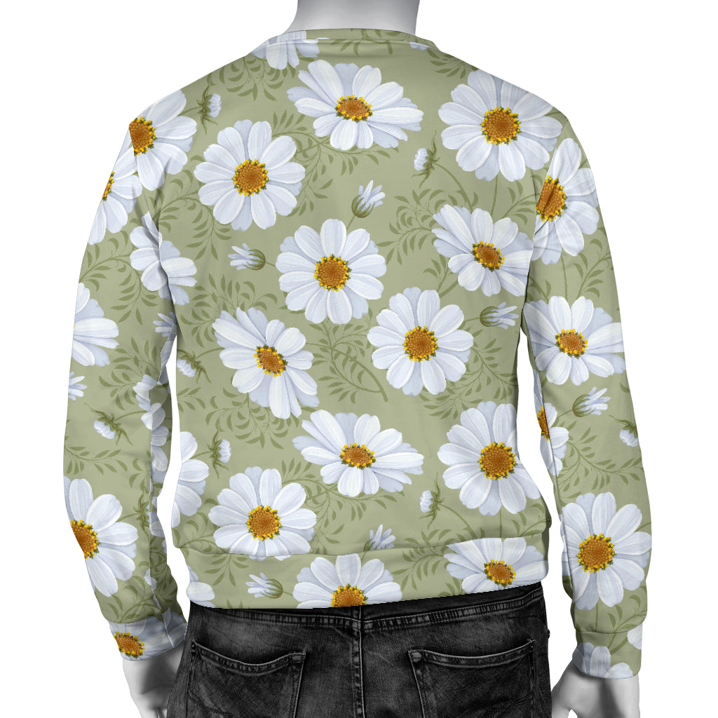 Daisy Yellow Print Pattern Men Long Sleeve Sweatshirt