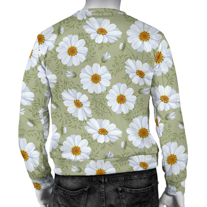 Daisy Yellow Print Pattern Men Long Sleeve Sweatshirt