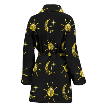 Sun Moon Print Design LKS304 Women Bathrobe