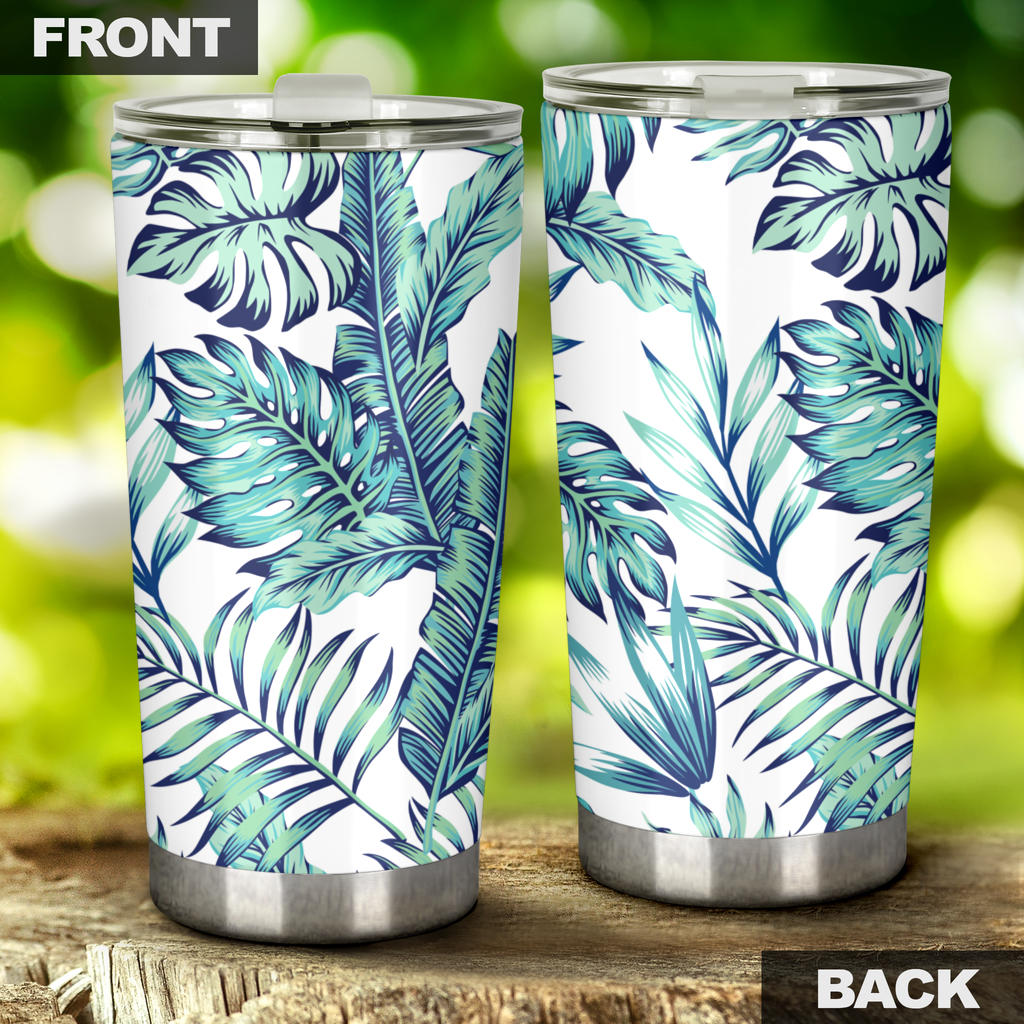 Pattern Tropical Palm Leaves Tumbler