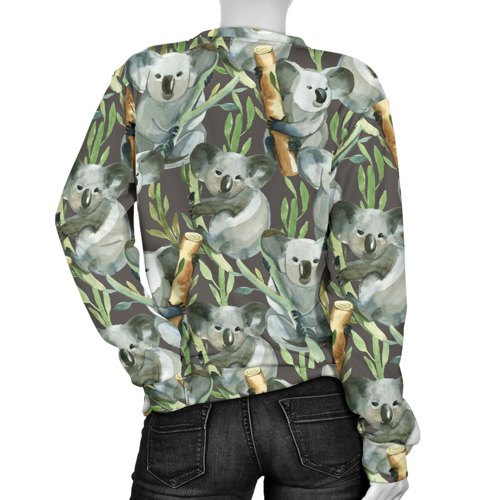 Koala Pattern Design Print Women Long Sleeve Sweatshirt