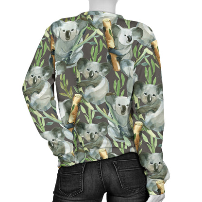 Koala Pattern Design Print Women Long Sleeve Sweatshirt