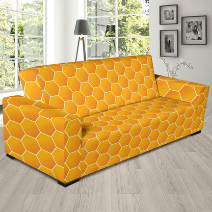 Honey Bee Honeycomb Print Design LKS3011 Sofa Slipcover