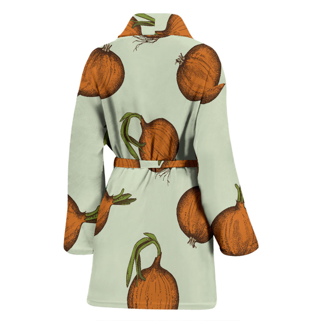 Onion Pattern Print Design A05 Women Bathrobe