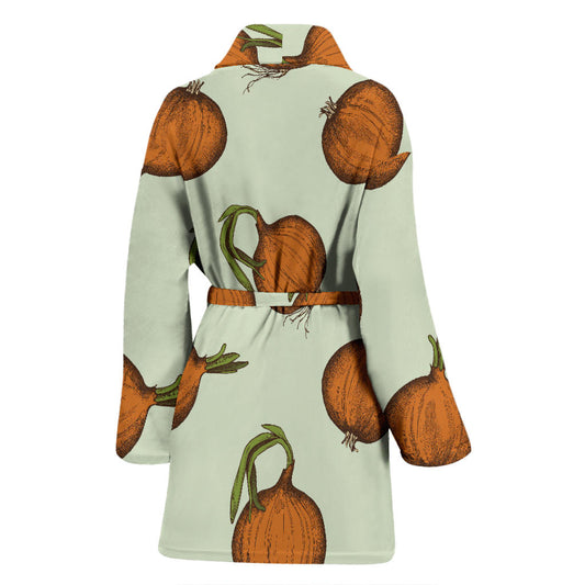 Onion Pattern Print Design A05 Women Bathrobe
