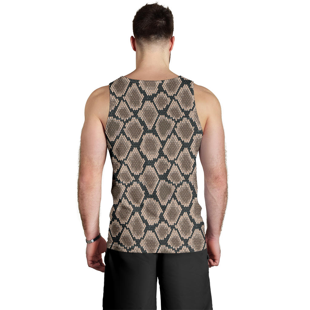 Snake Skin Design Print Men Tank Top