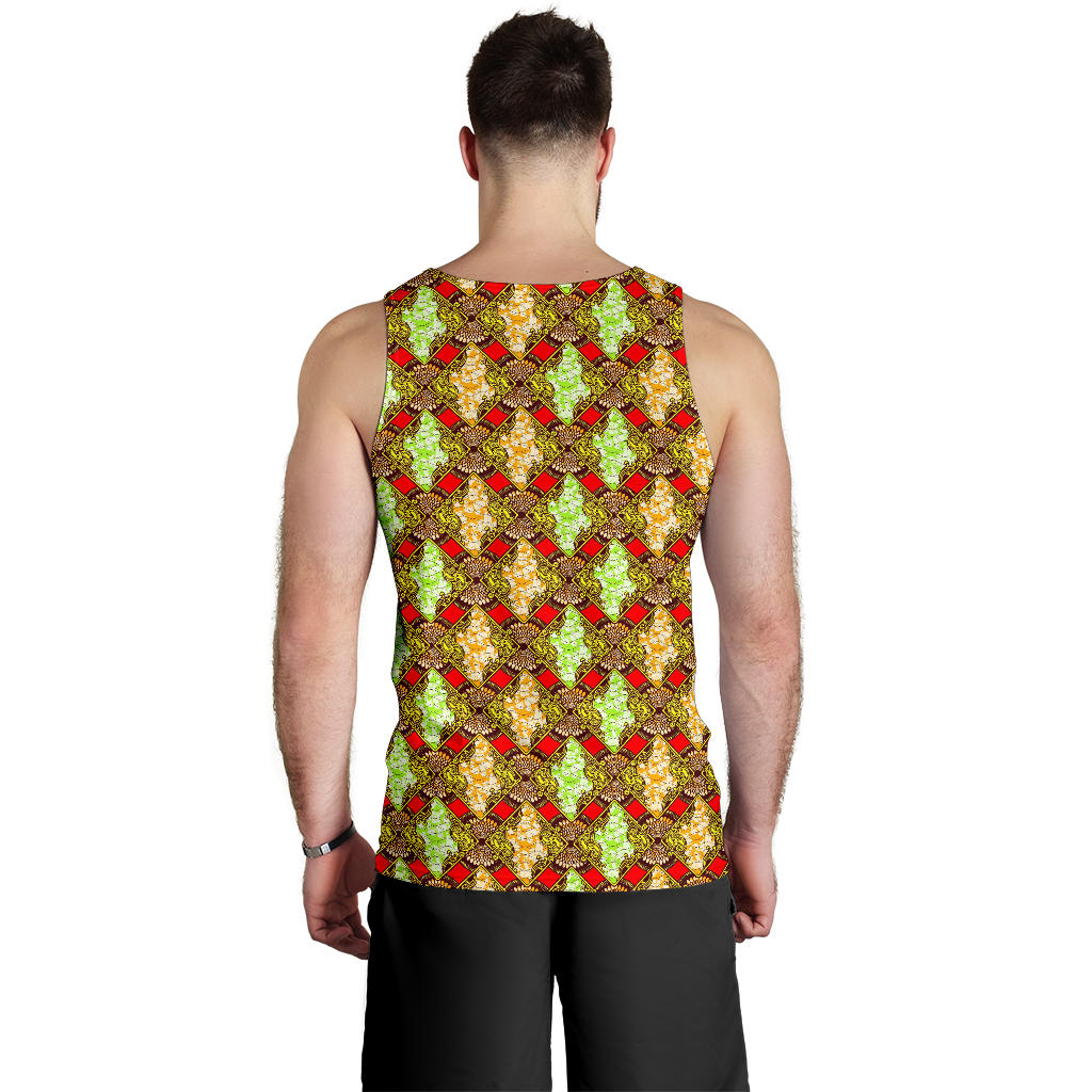African Classic Print Pattern Men Tank Top