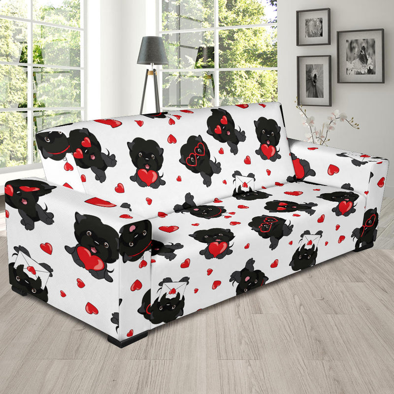 Affenpinscher Pattern Print Design 01 Sofa Slipcover