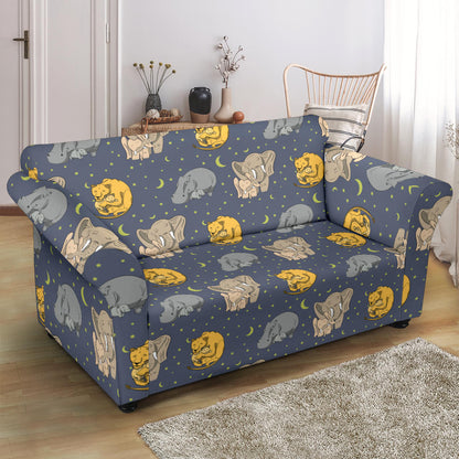 Safari Elephant Lion Print Design LKS303 Loveseat Couch Slipcover
