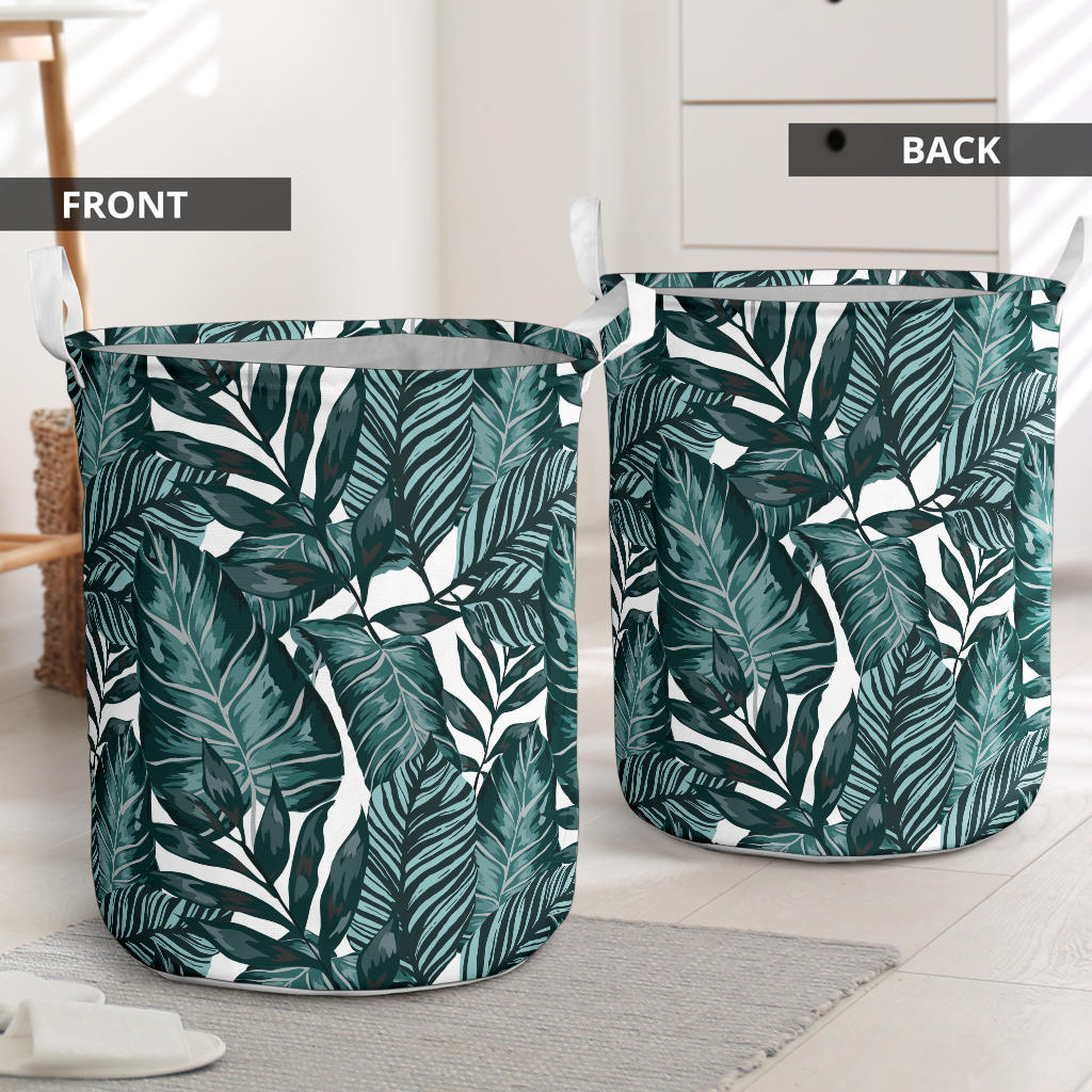 Tropical Palm Leaves Pattern Laundry Basket