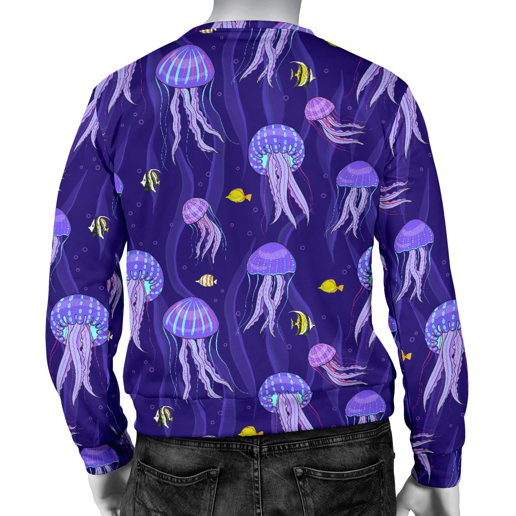 Jellyfish Style Print Men Long Sleeve Sweatshirt