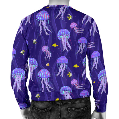 Jellyfish Style Print Men Long Sleeve Sweatshirt