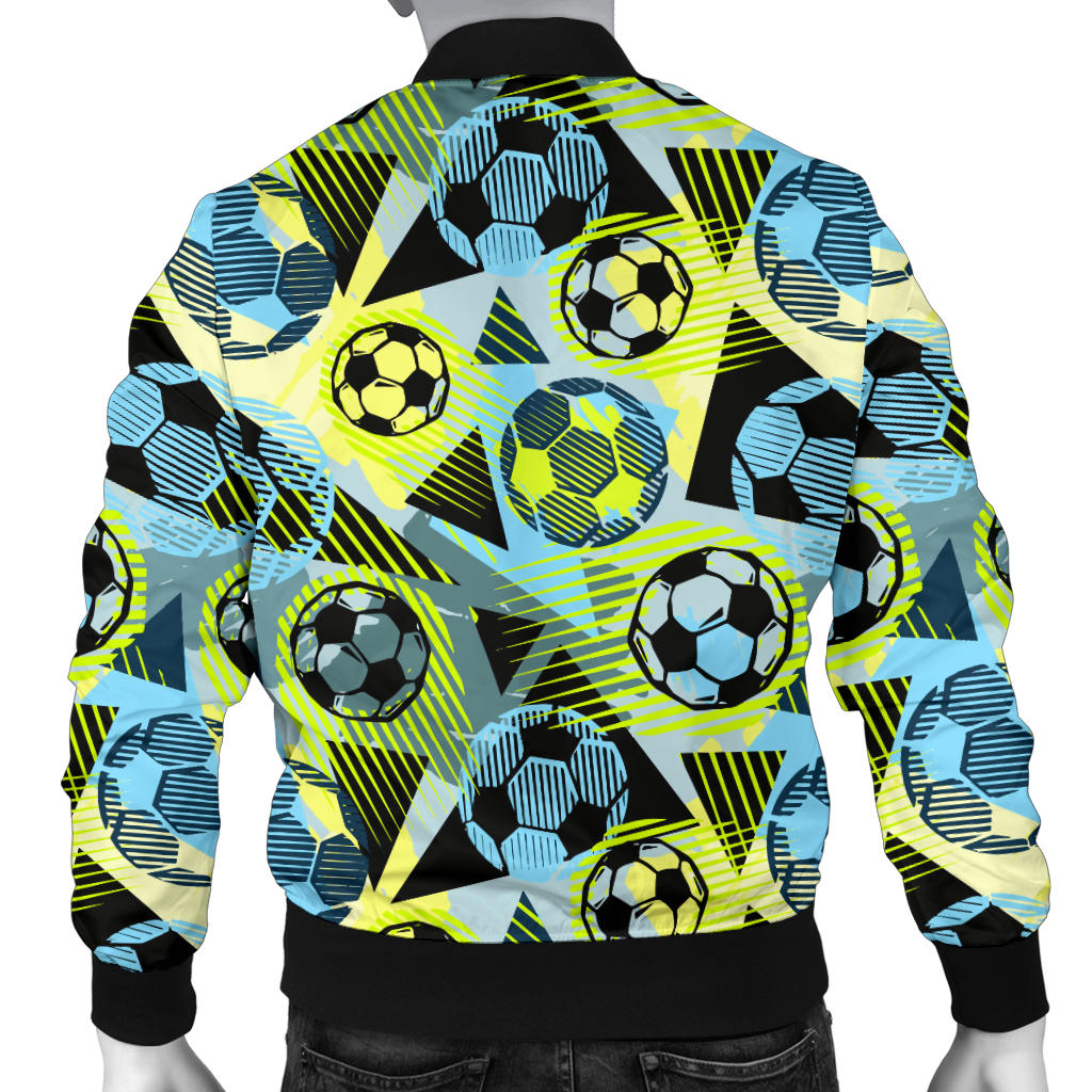 Soccer Ball Themed Print Design Men Bomber Jacket