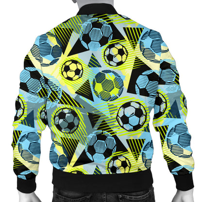 Soccer Ball Themed Print Design Men Bomber Jacket