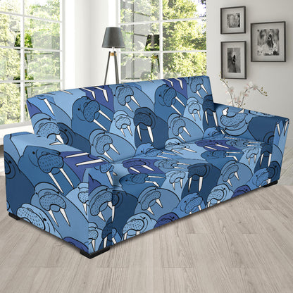 Walrus Pattern Print Design 01 Sofa Slipcover