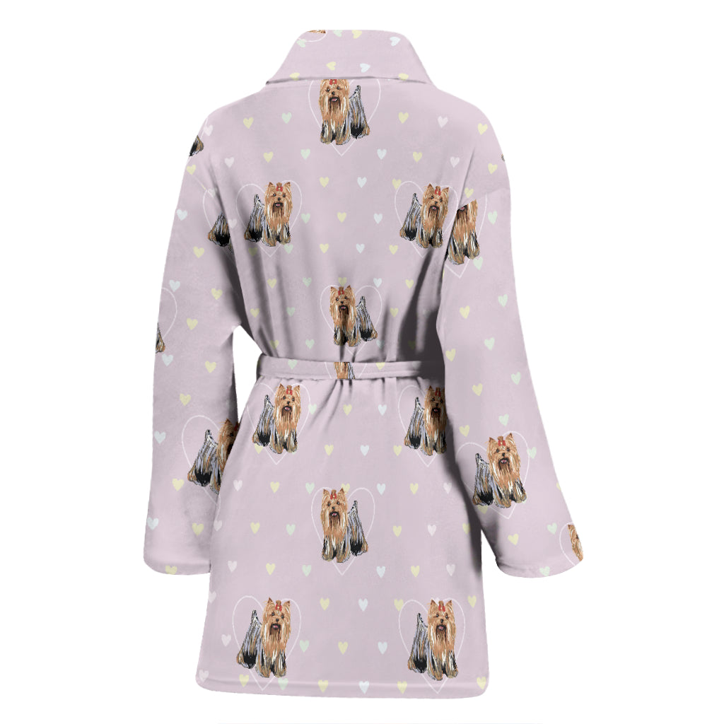 Yorkshire Terriers Print Design LKS302 Women Bathrobe