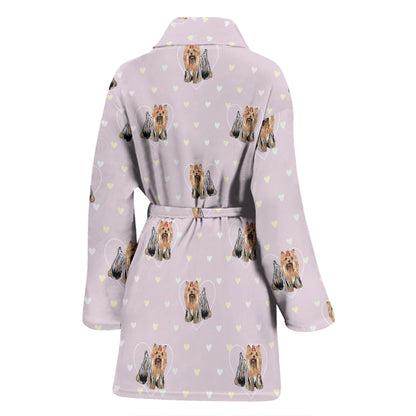 Yorkshire Terriers Print Design LKS302 Women Bathrobe
