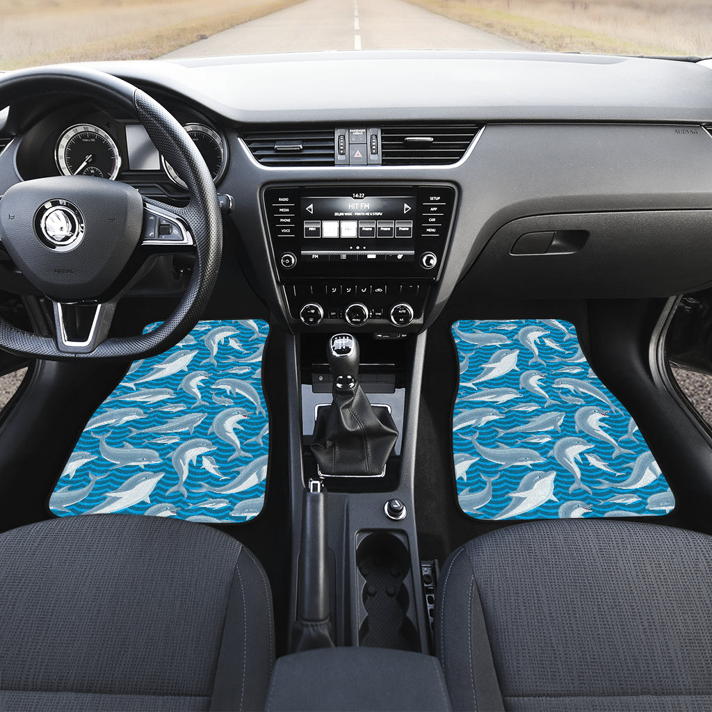 Dolphin Cute Print Pattern Car Floor Mats Front Back
