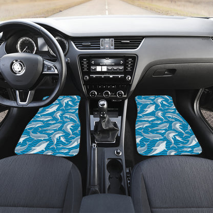 Dolphin Cute Print Pattern Car Floor Mats Front Back