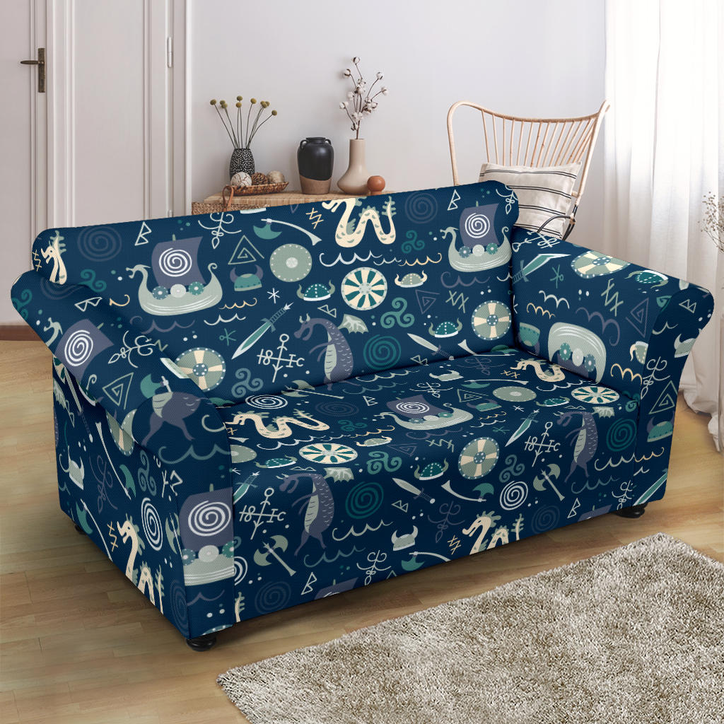 Vikings Print Design LKS305 Loveseat Couch Slipcover