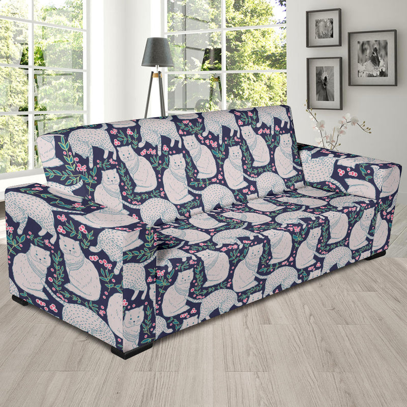 Cat Pattern Print Design 06 Sofa Slipcover