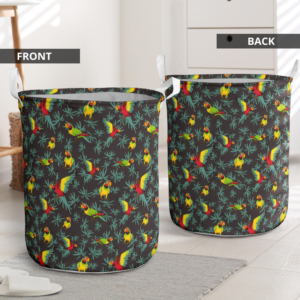 Parrot Themed Print Laundry Basket