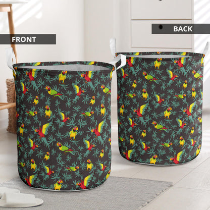 Parrot Themed Print Laundry Basket