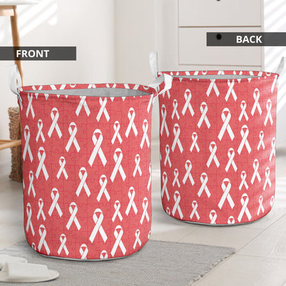 Autism Awareness Ribbon Design Print Laundry Basket