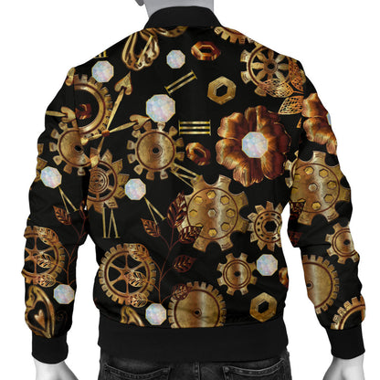 Steampunk Butterfly Design Themed Print Men Bomber Jacket