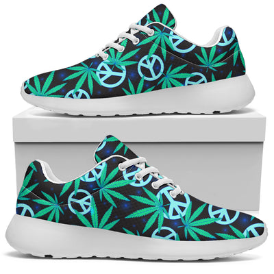 Peace Sign Themed Design Print Athletic Shoes