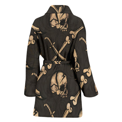 Pirate Pattern Print Design A03 Women Bathrobe
