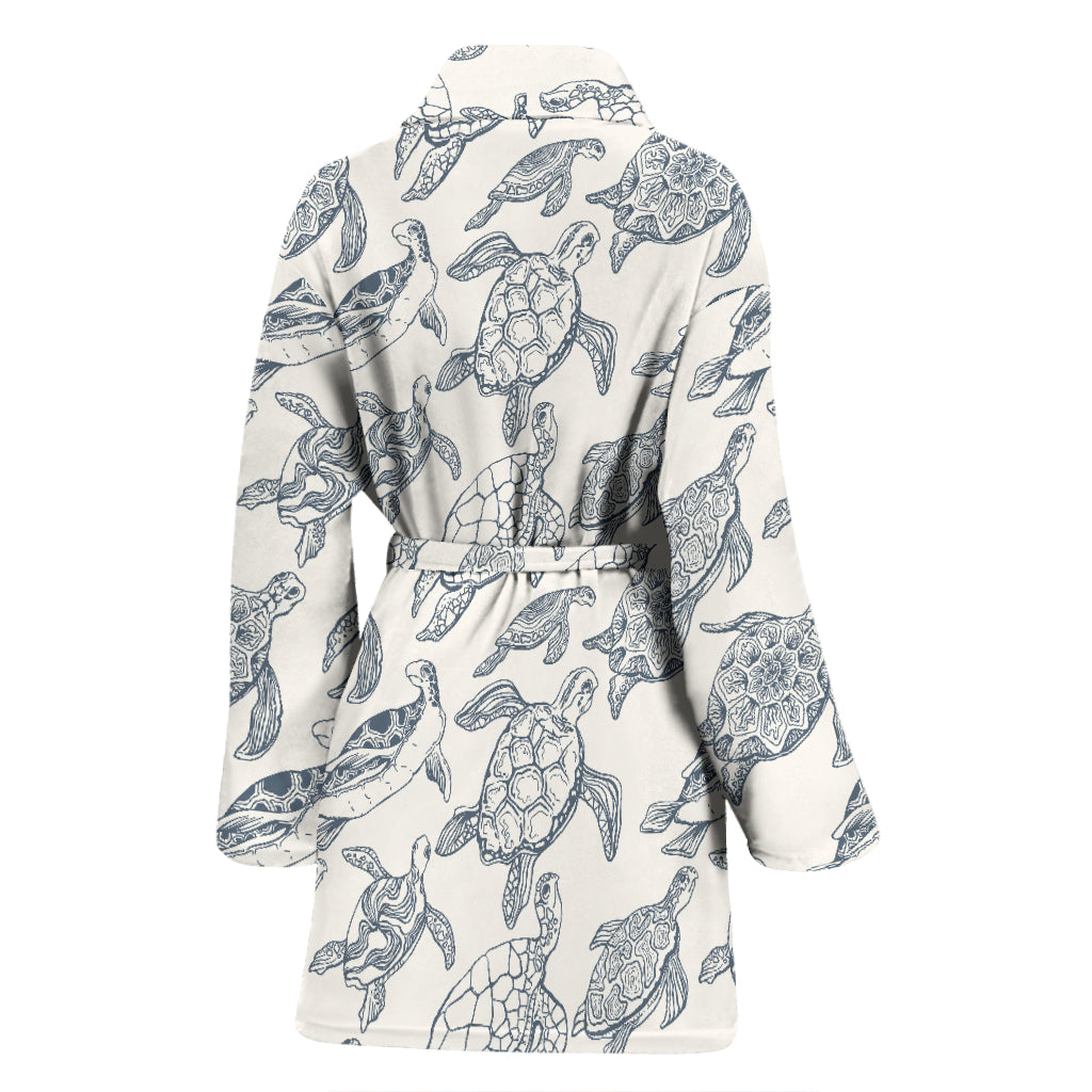 Sea Turtle Print Design LKS304 Women Bathrobe
