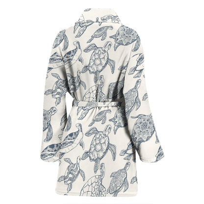 Sea Turtle Print Design LKS304 Women Bathrobe