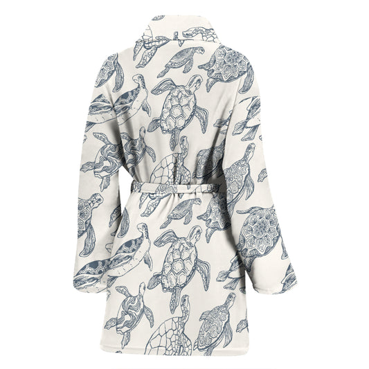 Sea Turtle Print Design LKS304 Women Bathrobe