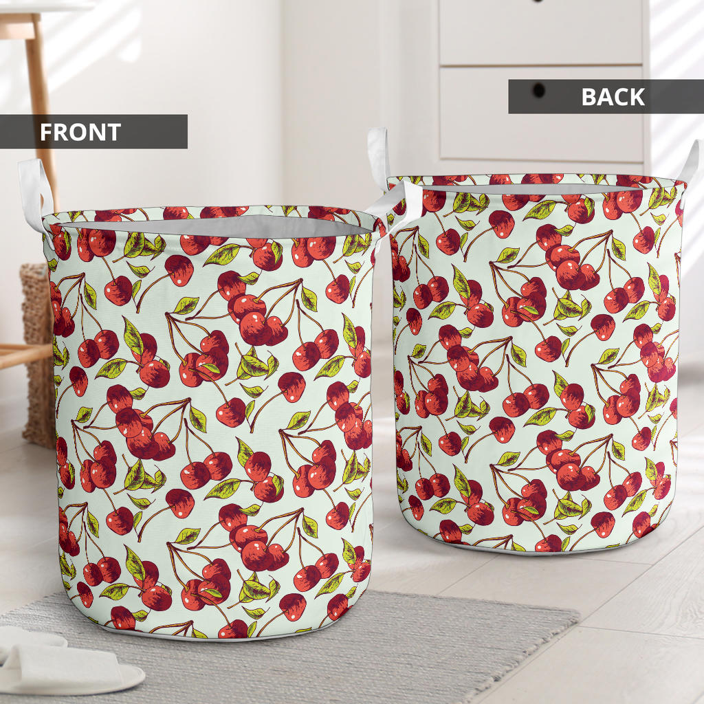 Cherry Hand Draw Laundry Basket