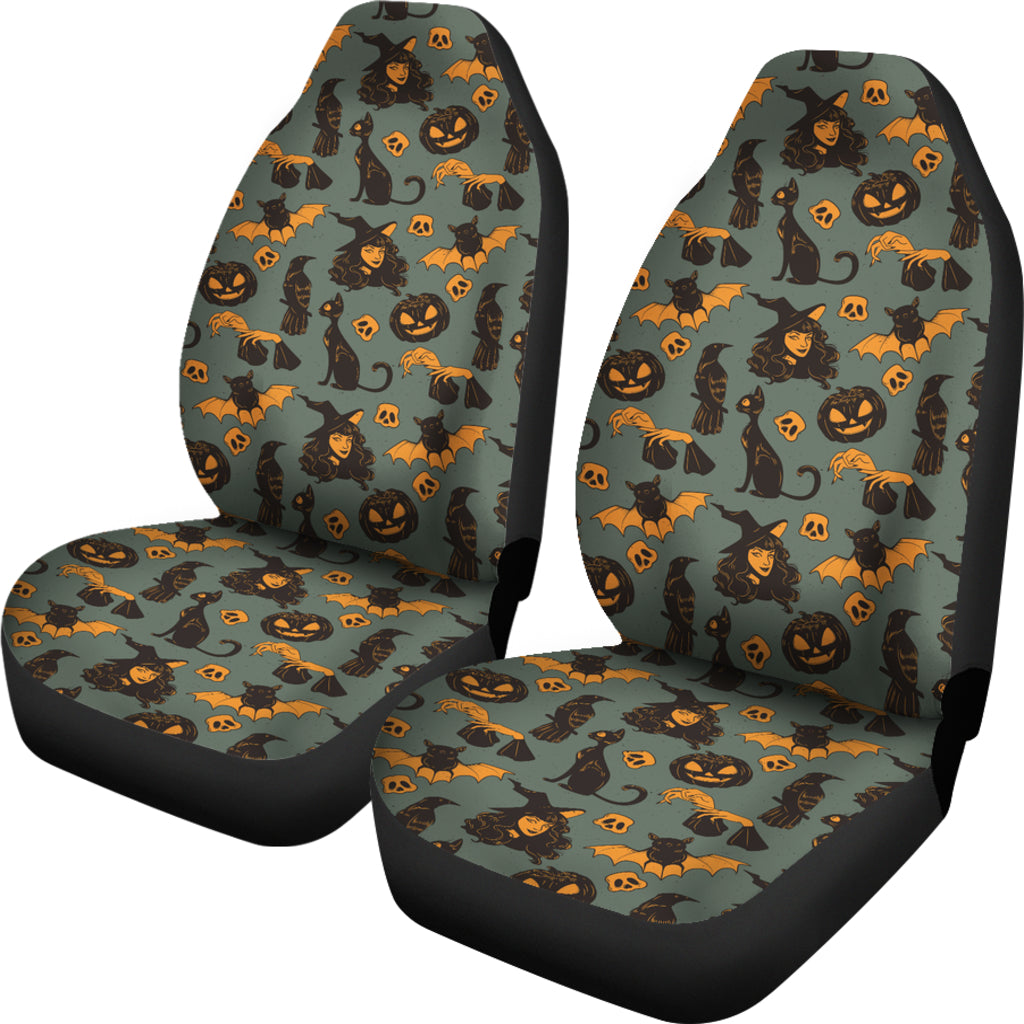 Witch Bat Halloween Print Design LKS305 Car Seat Covers