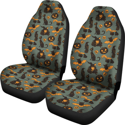 Witch Bat Halloween Print Design LKS305 Car Seat Covers