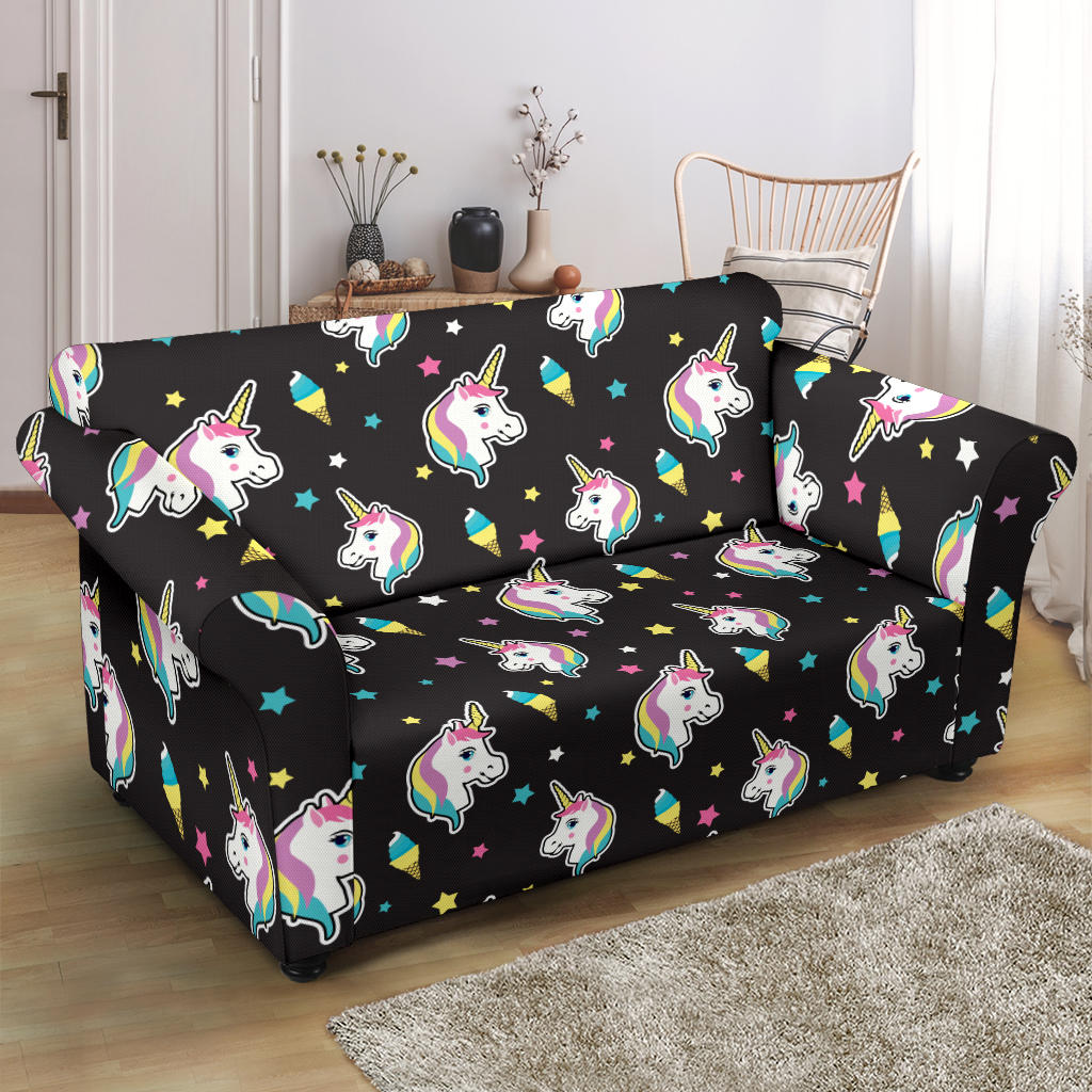 Unicorn Print Design LKS302 Loveseat Couch Slipcover