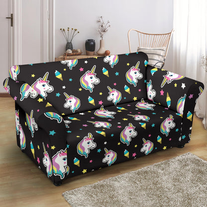 Unicorn Print Design LKS302 Loveseat Couch Slipcover
