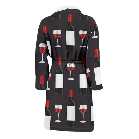 Wine Print Design LKS309 Men Bathrobe
