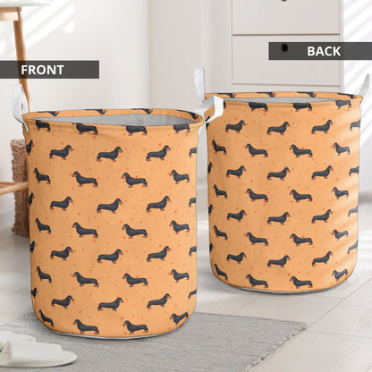 Dachshund Draw Print Pattern Laundry Basket
