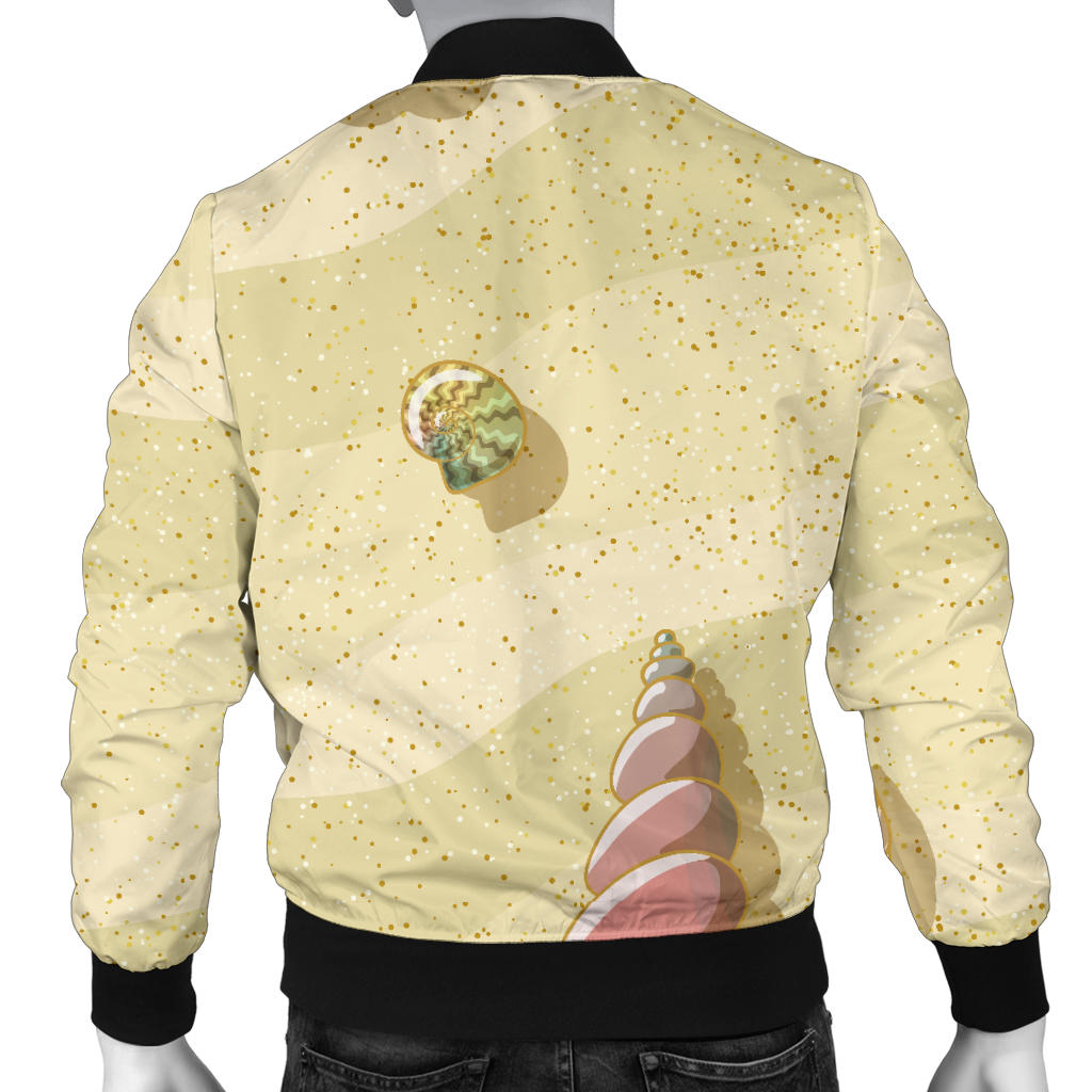 Beach with Seashell Theme Men Bomber Jacket