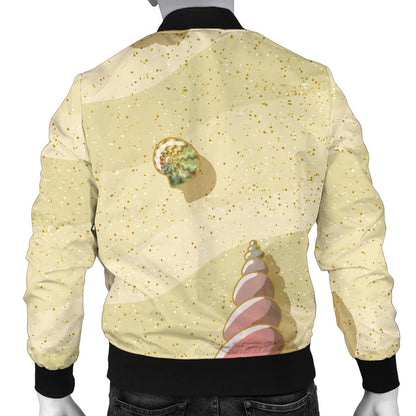 Beach with Seashell Theme Men Bomber Jacket
