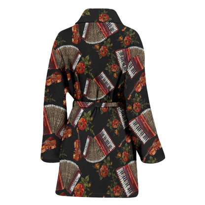 Accordion Print Design LKS403 Women Bathrobe
