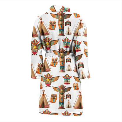 Totem Native Print Design LKS303 Men Bathrobe