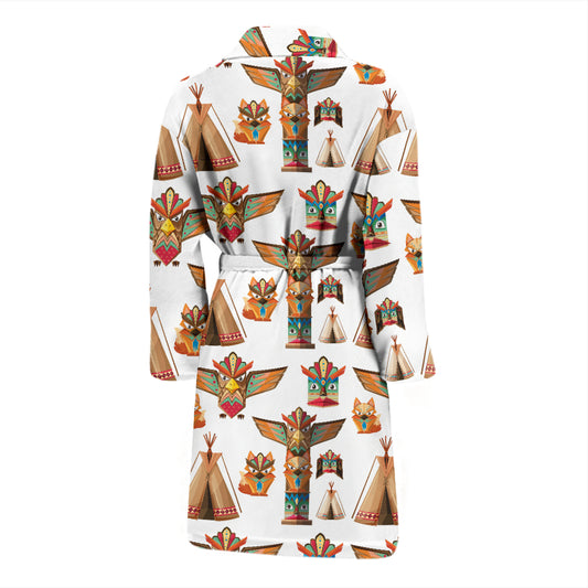 Totem Native Print Design LKS303 Men Bathrobe