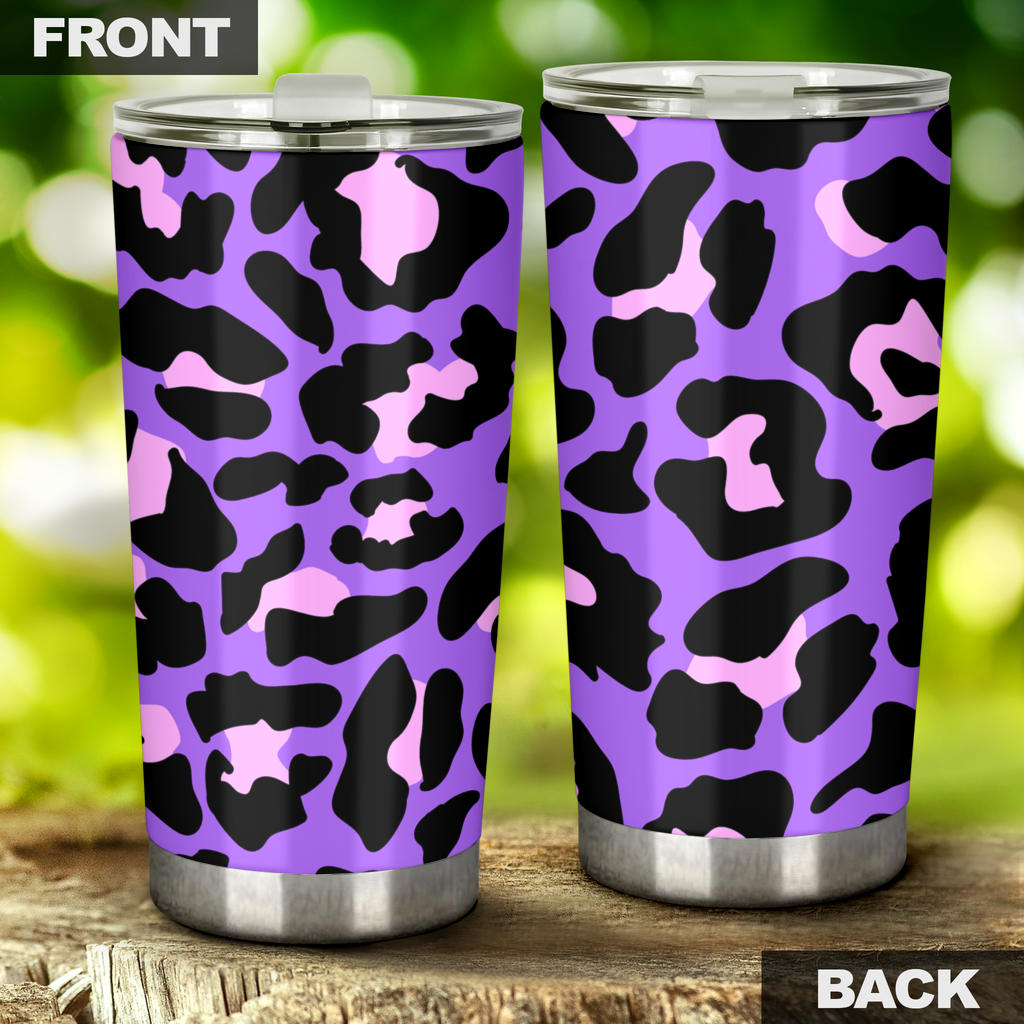 Cheetah Purple Neon Print Pattern Tumbler