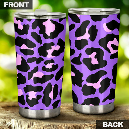 Cheetah Purple Neon Print Pattern Tumbler